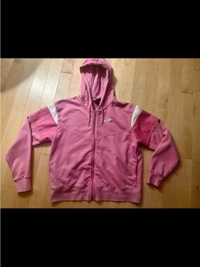 Nike Pink Hoodie with White Logo Tag